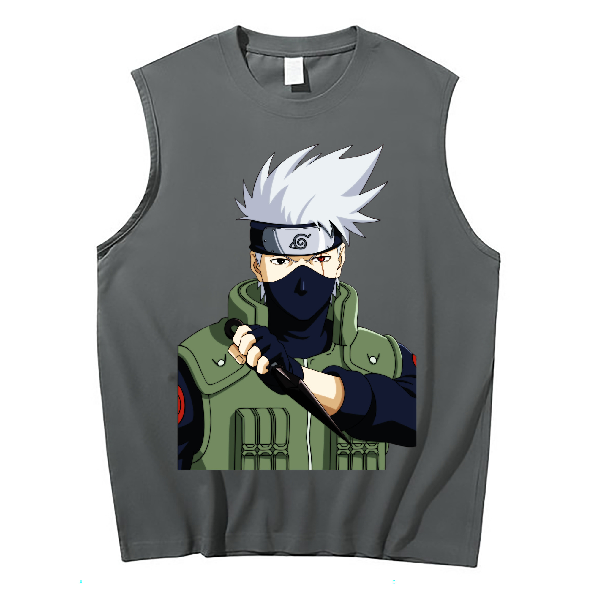 （画像用） NARUTO -ナルト- はたけ カカシ Hatake Kakashi コットン100％タンクトップ（フロントプリント）